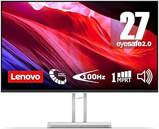 Lenovo L27i-4A Monitor 27″ FHD (1920×1080), IPS, 1ms, 100Hz, Integrated Speakers, Low Blue Light, Ultra-Slim Edges, Adjust…