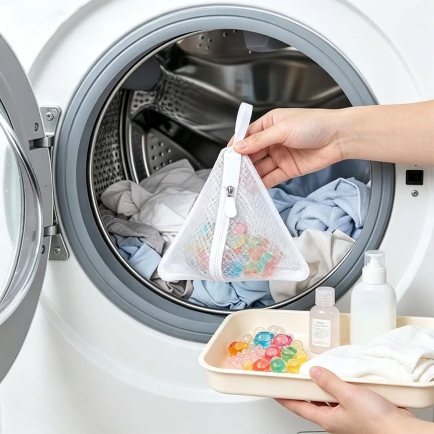 6 sztuk trójkątnych worków na pranie, do pakowania małych kawałków prania