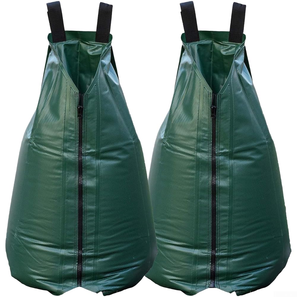 Sac d'arrosage pour arbre à irrigation profonde : lot de 2 avec sangles en PVC