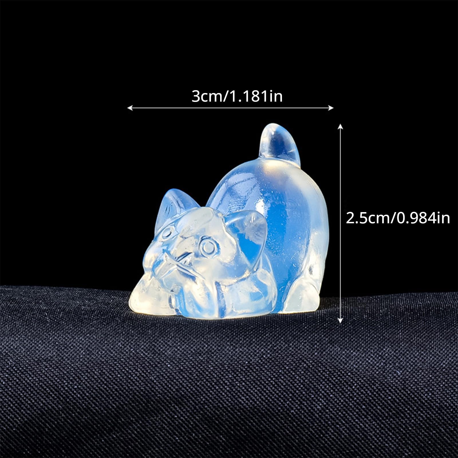 Estatuilla Decorativa de Gatos, Escultura de Animal de Cristal Tallada en Miniatura, Ornamento para decoración de Escritorio del hogar