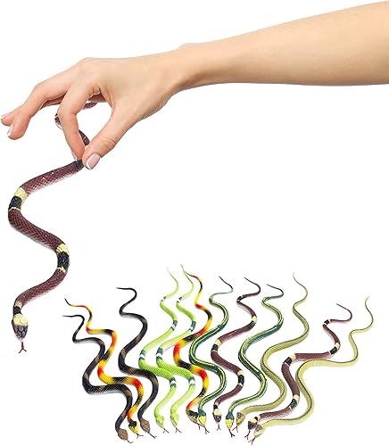 Miniatura 4 de Fun Central AU077 14 pulgadas serpiente de goma de juguete 12 piezas