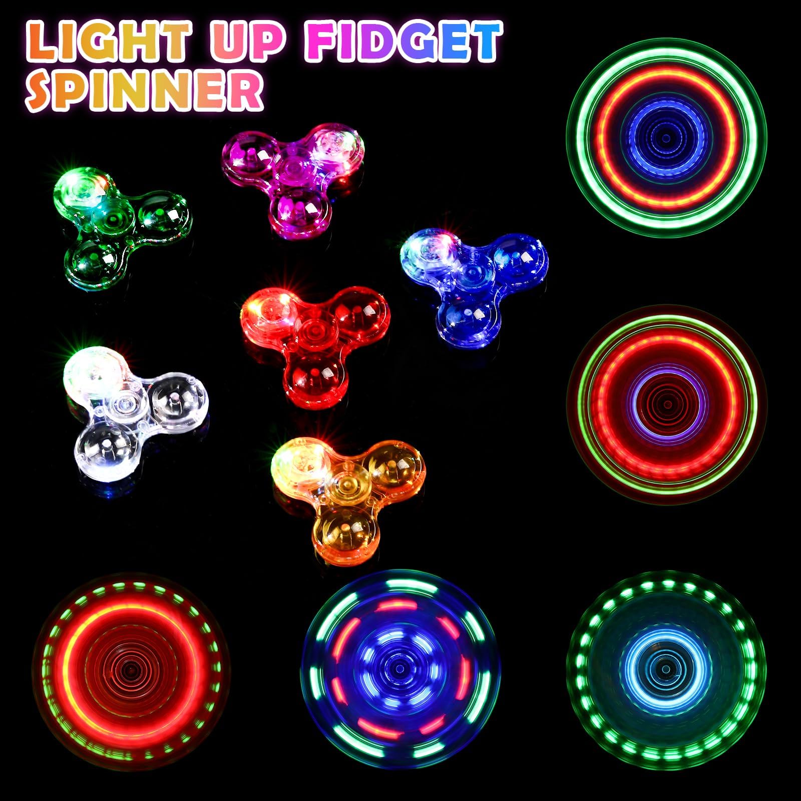 SCIONE 6PCS Mini Crystal LED Light Fidget Spinner for 3-8 Kids - Image 3