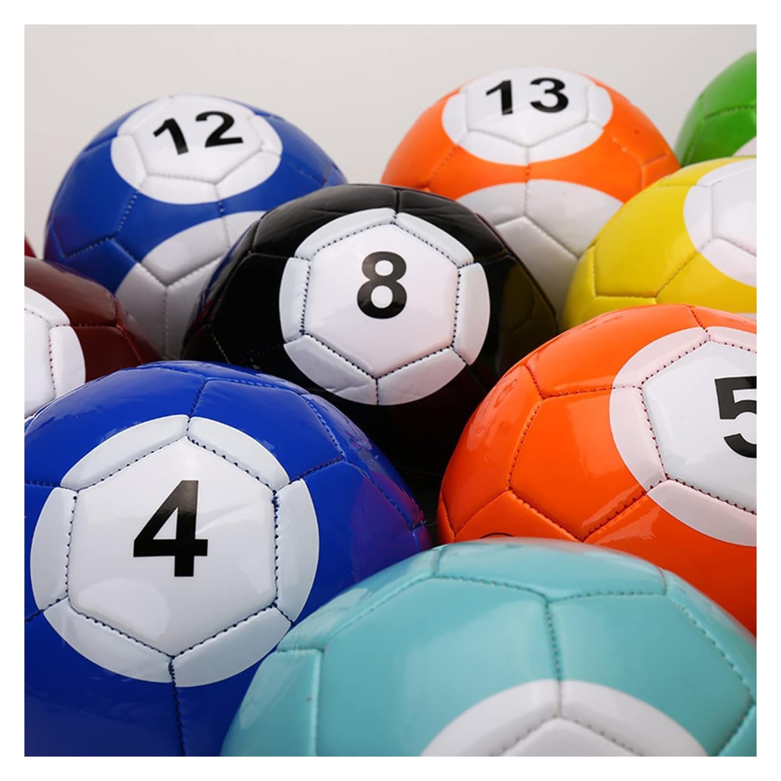 Lot de 16 balles de billard gonflables en cuir synthétique pour fête, jardin, pelouse