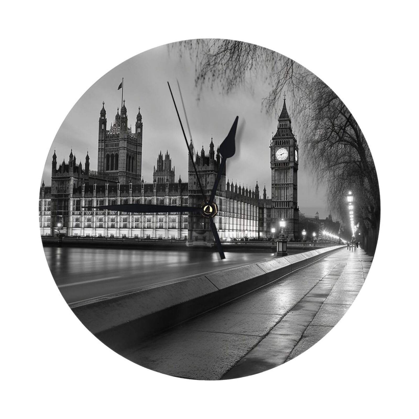 Horloge murale silencieuse Houses of Parliament petit format classique analogique pour salon