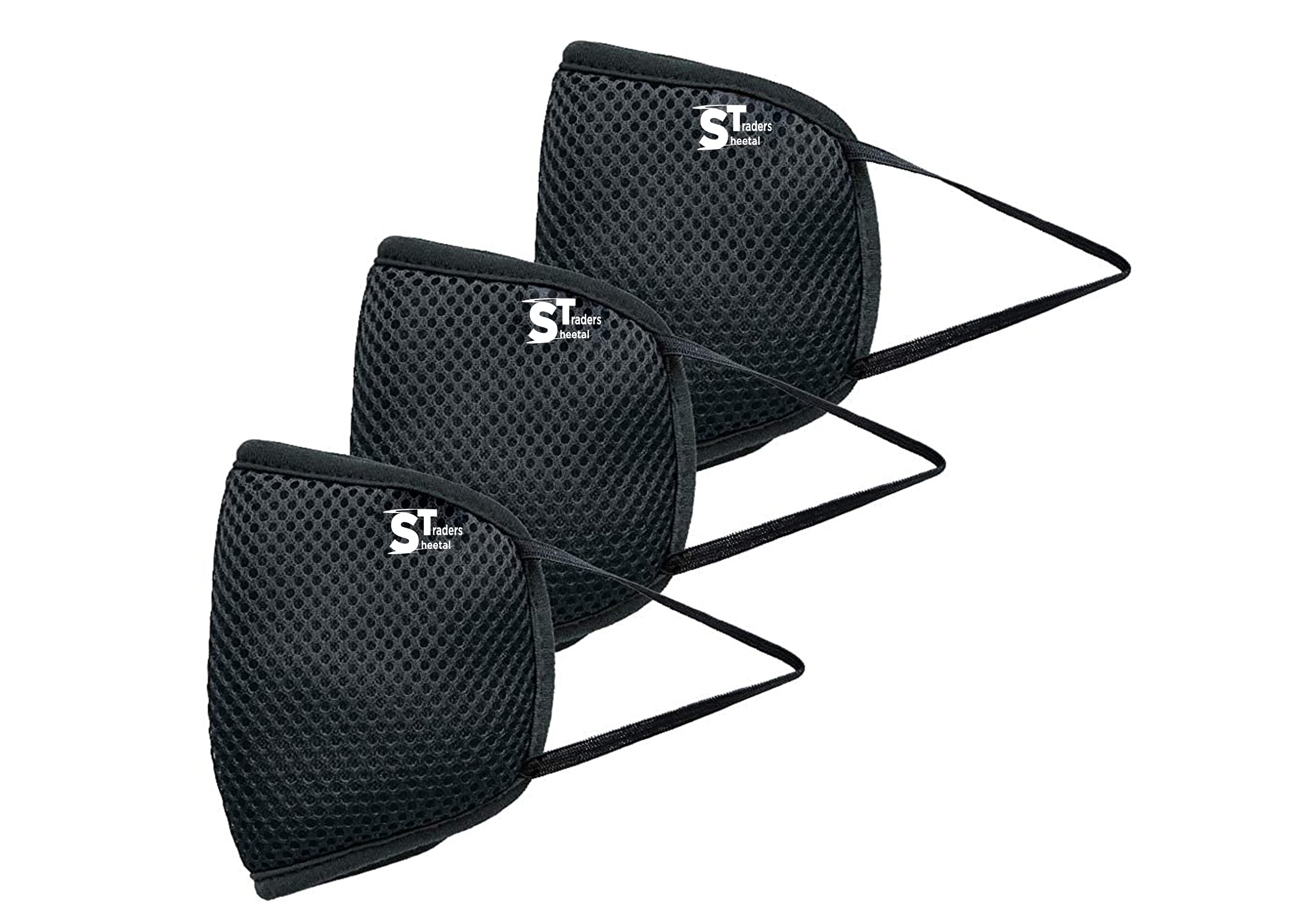 Cotton Outdoor Protection Mask Reusable 3 Layer Breathable Washable Material – Black