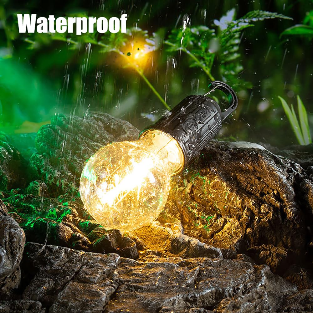 POCKETMAN 4 bombillas LED recargables Luz de camping portátil 3 modos de iluminación Adecuada para camping al aire libre, iluminación de jardín, emergencias por cortes de electricidad