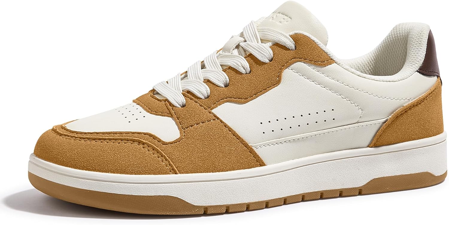 LUCKY STEP Men’s Fashion Sneakers Lace Up Casual Low Top Anti-Slip Tennis Skateboard Basketball Walking Shoes