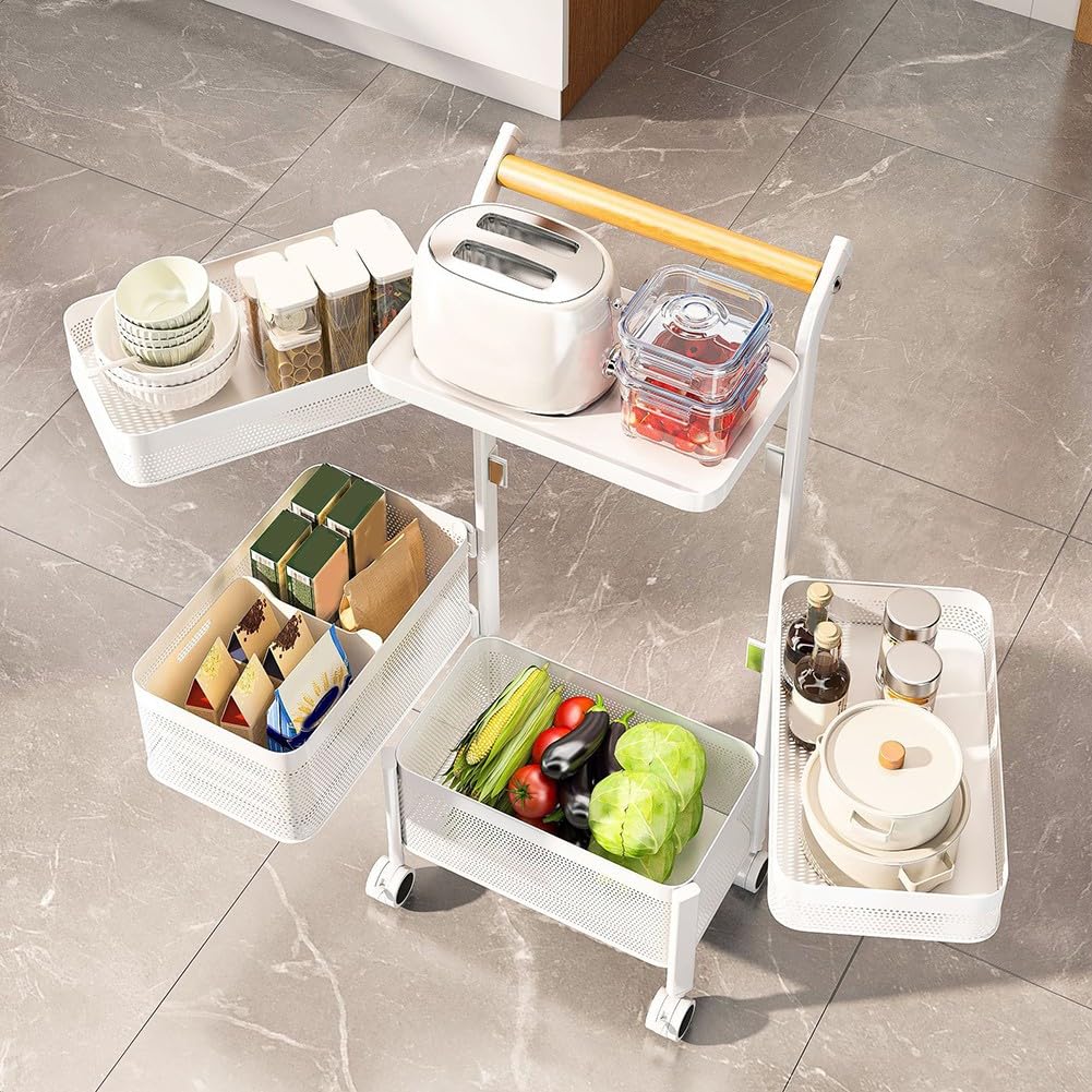 Carrello portaoggetti sottile con ruote bloccabili, scaffale stretto in metallo per cucina, bagno, lavanderia, scaffale mobile a 3 ripiani, nero