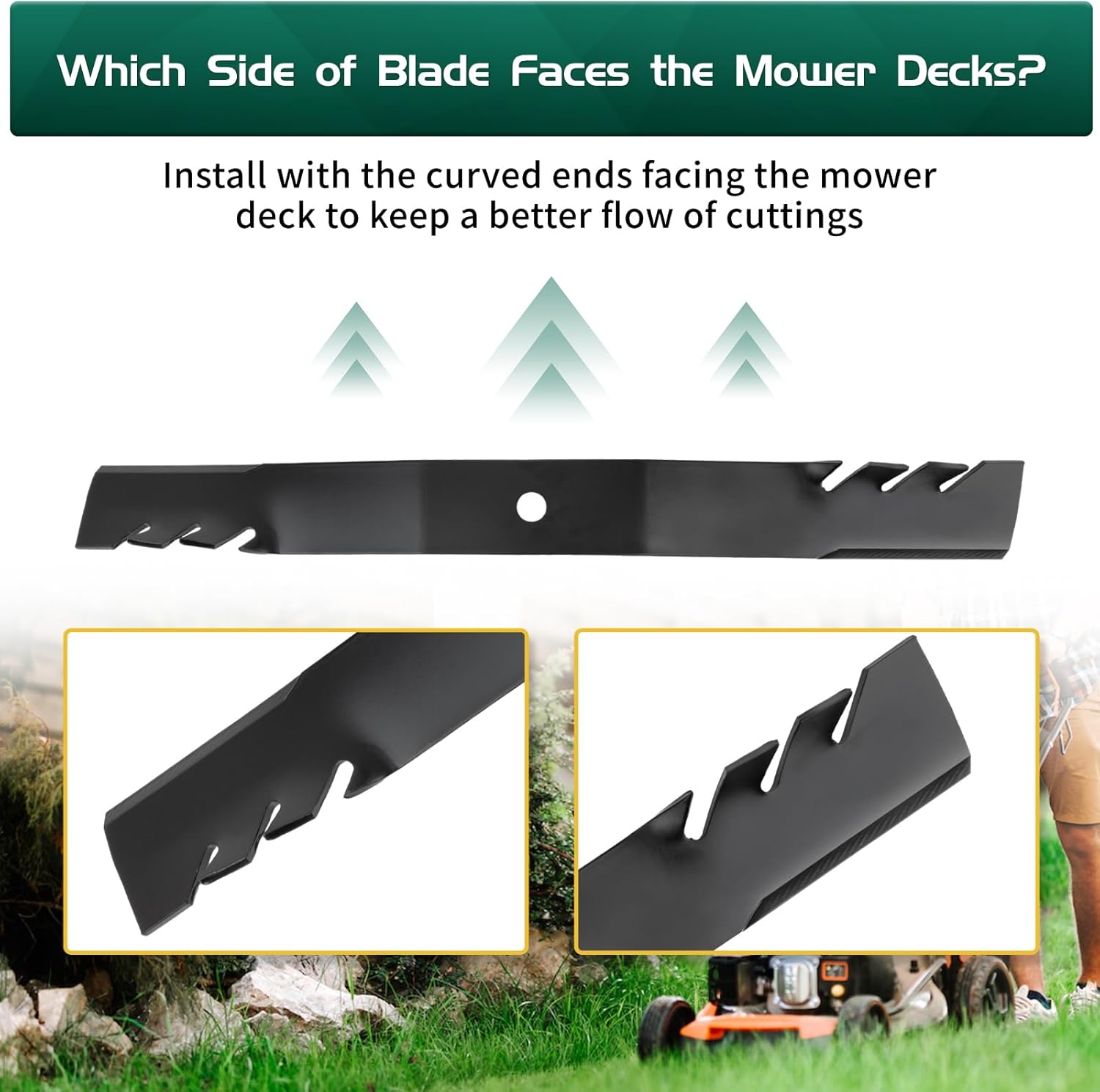 Belleone 106-8744-03 110-6568-03 Mulching Blade for 42 Inch Toro Timecutter, Mulching Kit Compatible with Toro Timecutter SS4225 SS4200 79214 Zero Turn Mower, 2 Pack