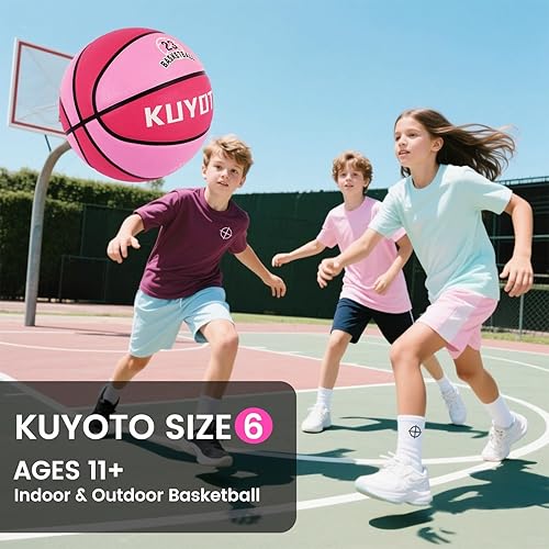 Miniatura 4 de KUYOTQ Kids Toddler Youth Adult Size 3/4/5/6/7 Basketball 22/25.5/27.5/28.5/29.5" Thickened Rubber or Faux Leather Indoor Outdoor Basketball for