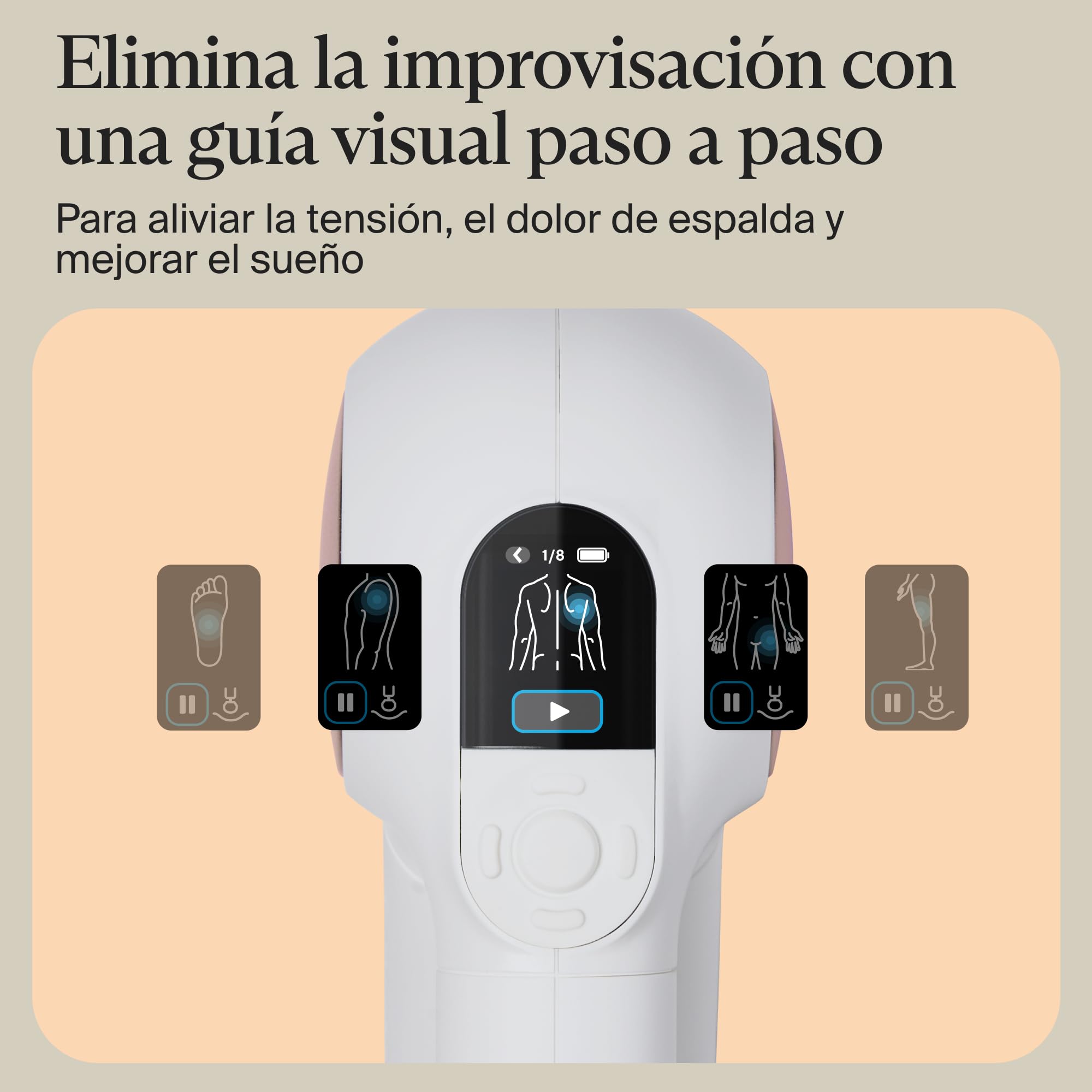 Theragun Sense Masajeador de Percusión - Masajeador Personal de Tejido Profundo con Rutinas de Respiración para Alivio del Estrés, Dolor y Dolor Muscular en Cuello, Espalda, Pierna y Rodilla