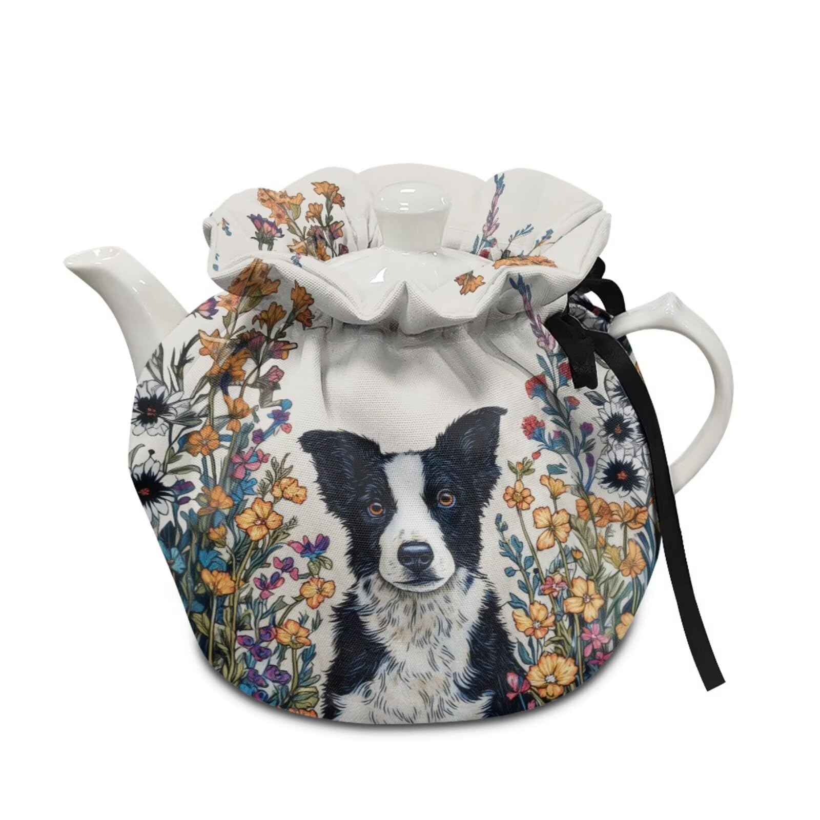 Border Collie Print Tea Cosy Kitchen Home Decorative Tea Pots Cozy Insulation Keep Breakfast Warmer Insulated Teapot Cover Keep Teapot Warm
