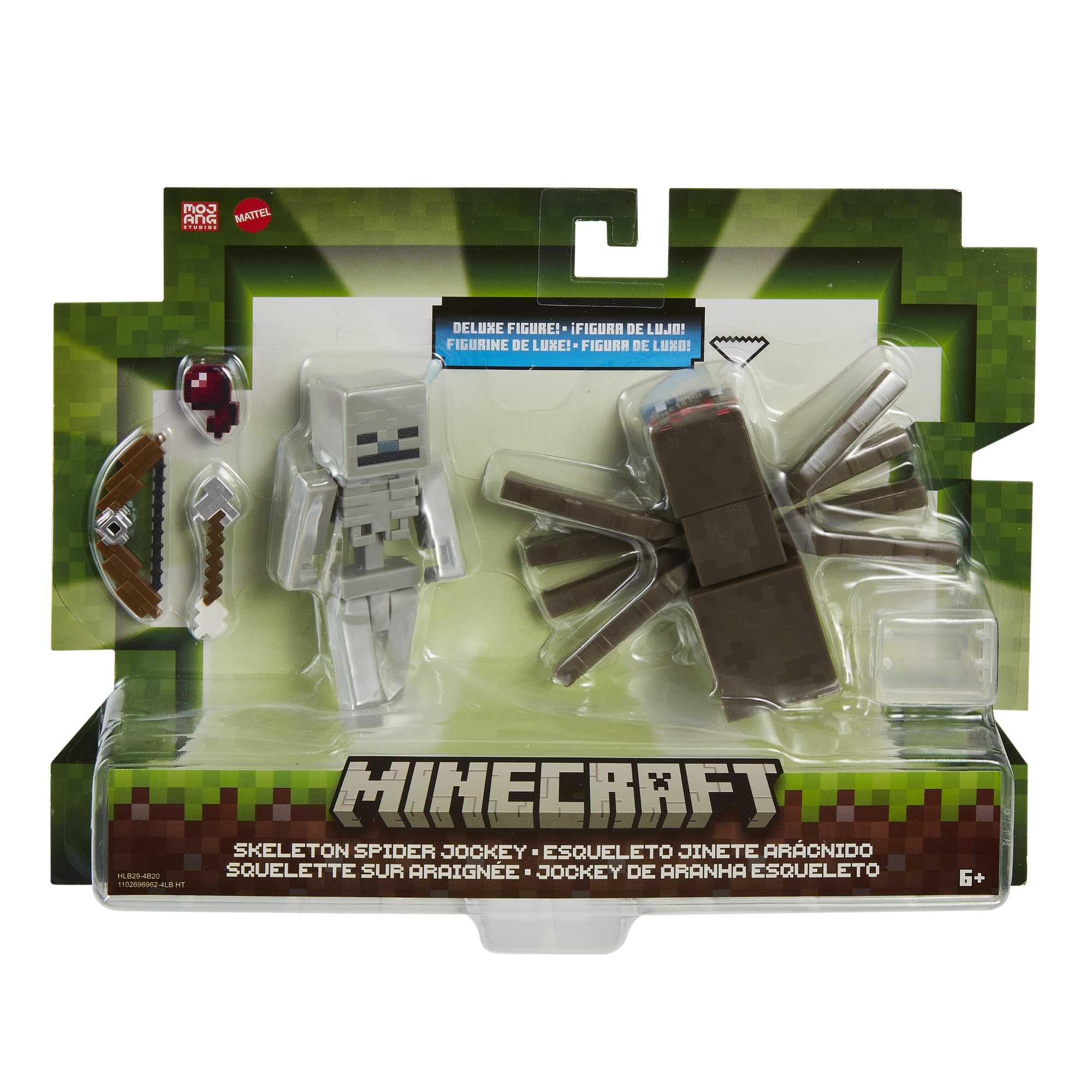 Mattel Minecraft – Action Figure Pecora Livello Diamante 14cm, Con 3 Accessori (Lana, Blocco, Forbici), Giocattolo Per Bambini 6+ Anni