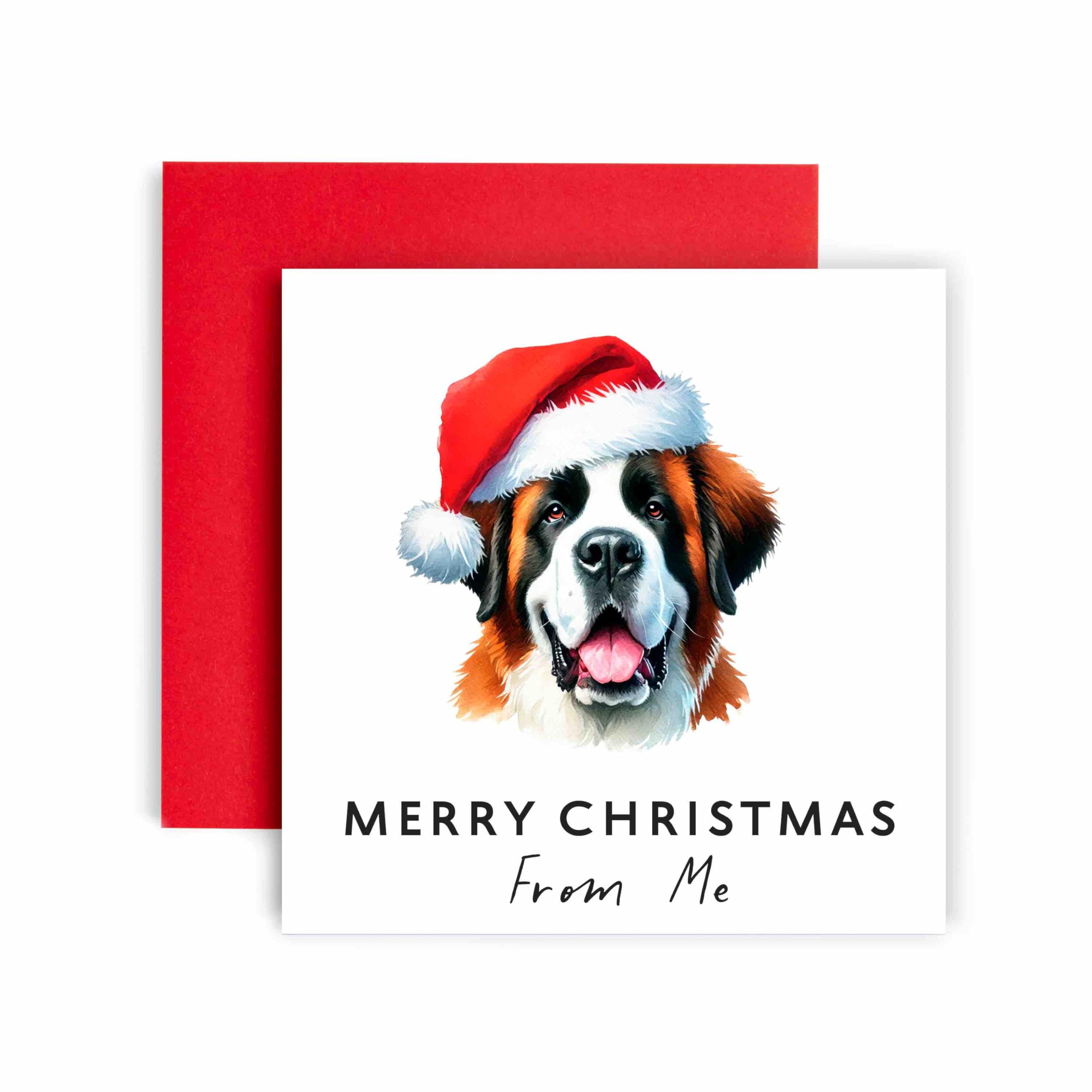 Huxters Christmas Card from the Dog – St. Bernard - Merry Christmas to Dog Mum and Dog Dad – Christmas Card from the Dog to Friends Family First Christmas (St. Bernard)