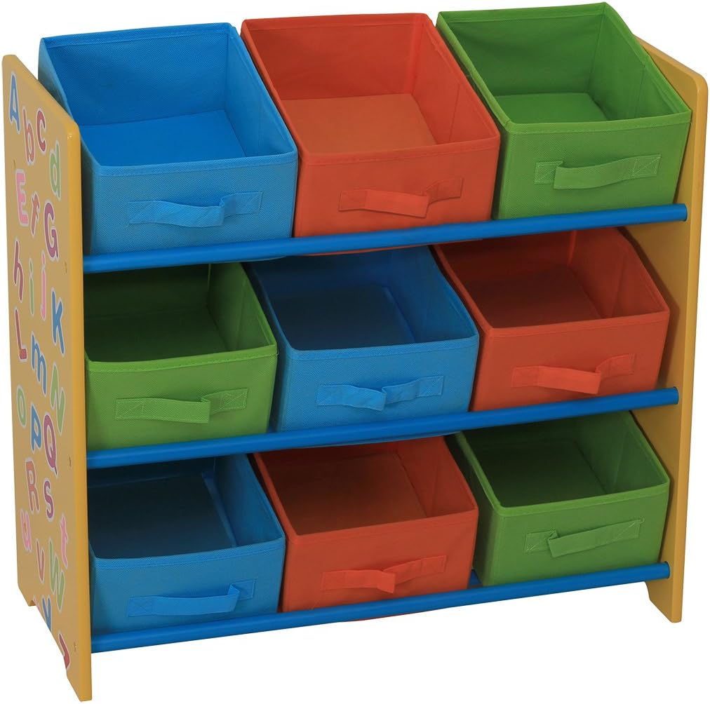 Home Basics 9Bins Kids Storage Shelf, Letters Design