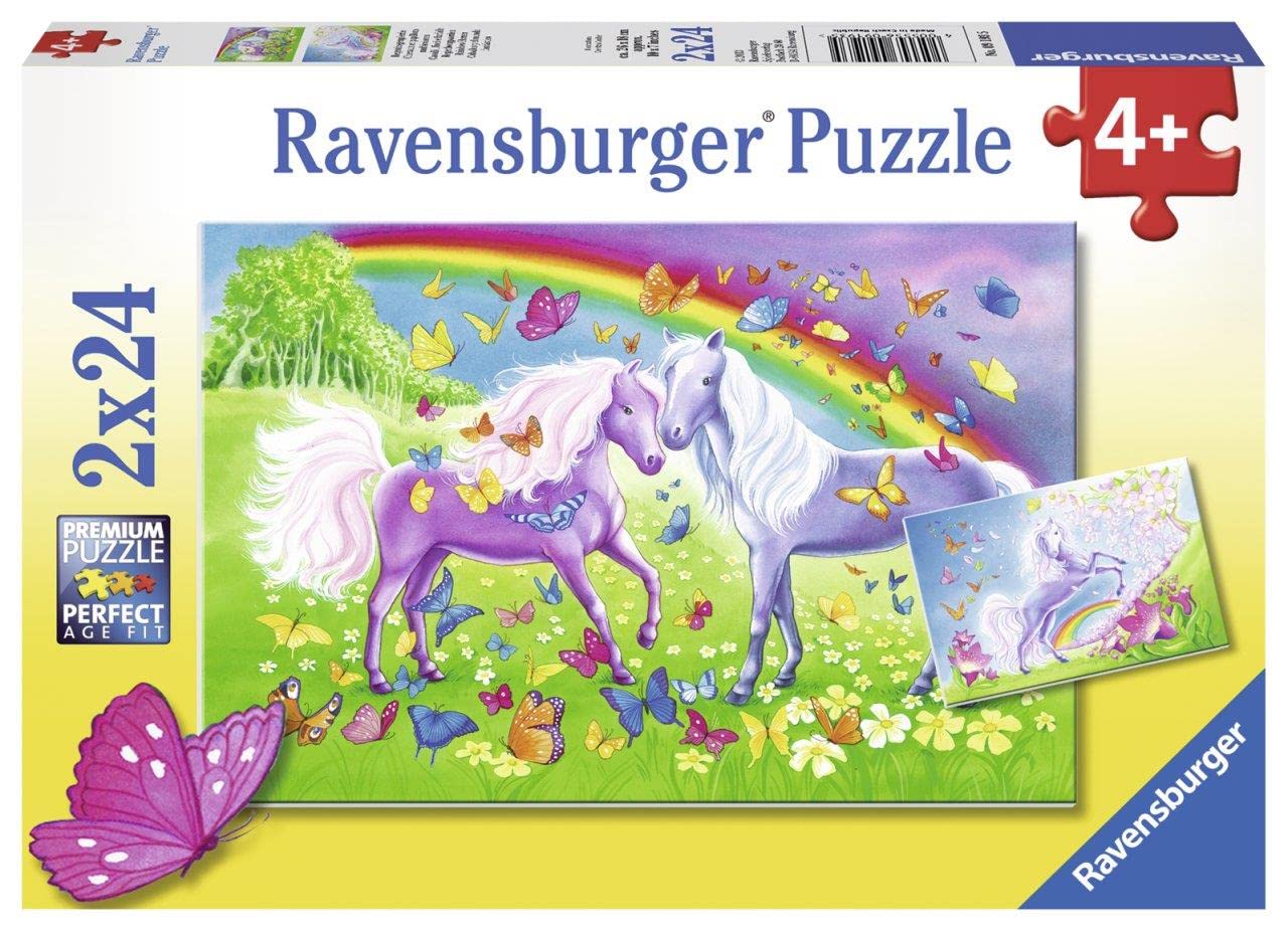 Ravensburger Puzzle 2x24 Parça Gökkuşağı Atları Renkli 3+