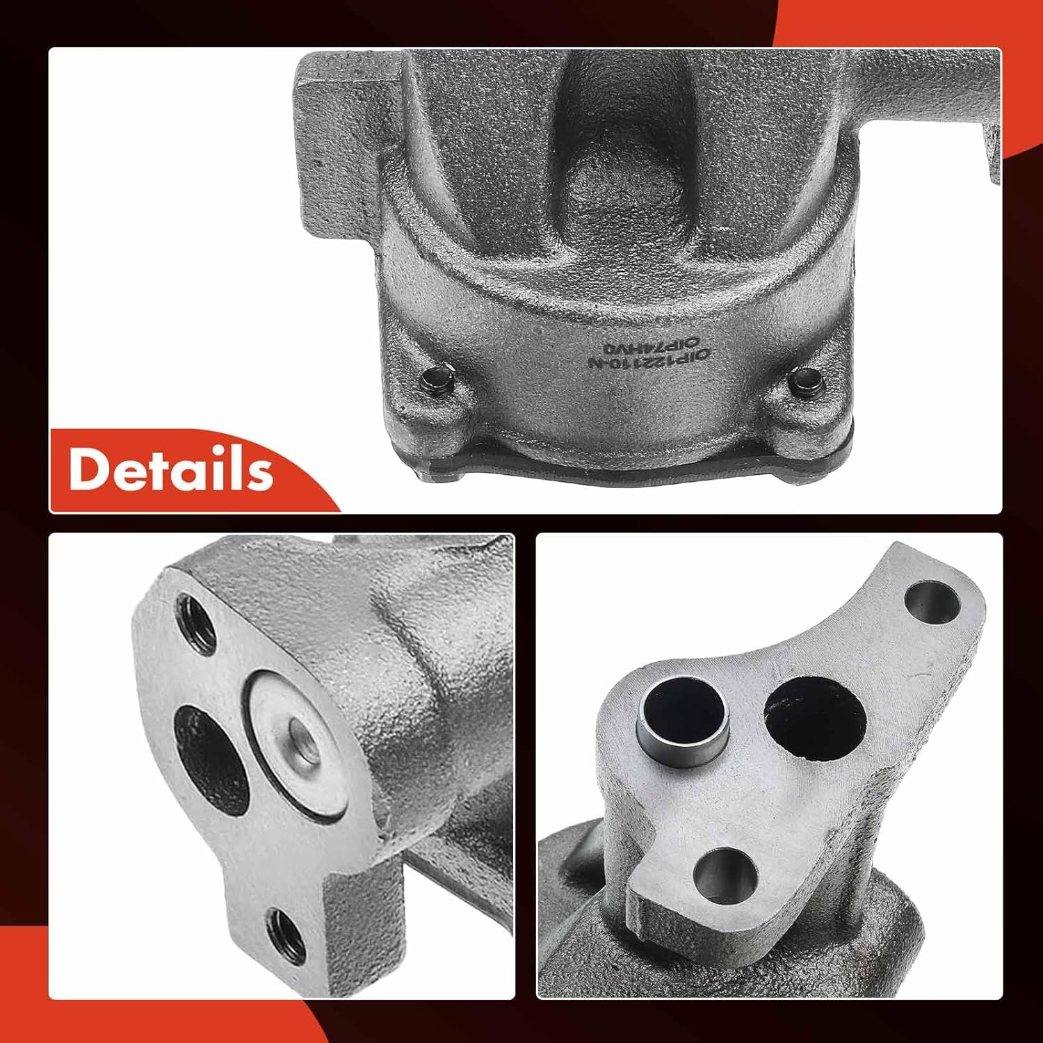 A-Premium High Volume Oil Pump with Gasket Compatible with Ford F-100, F-150, F-250, F-350, E-100/E-150/E-250/E-350 Econoline Club Wagon, Bronco, Ranch Wagon, P-100, 3.9L 4.9L