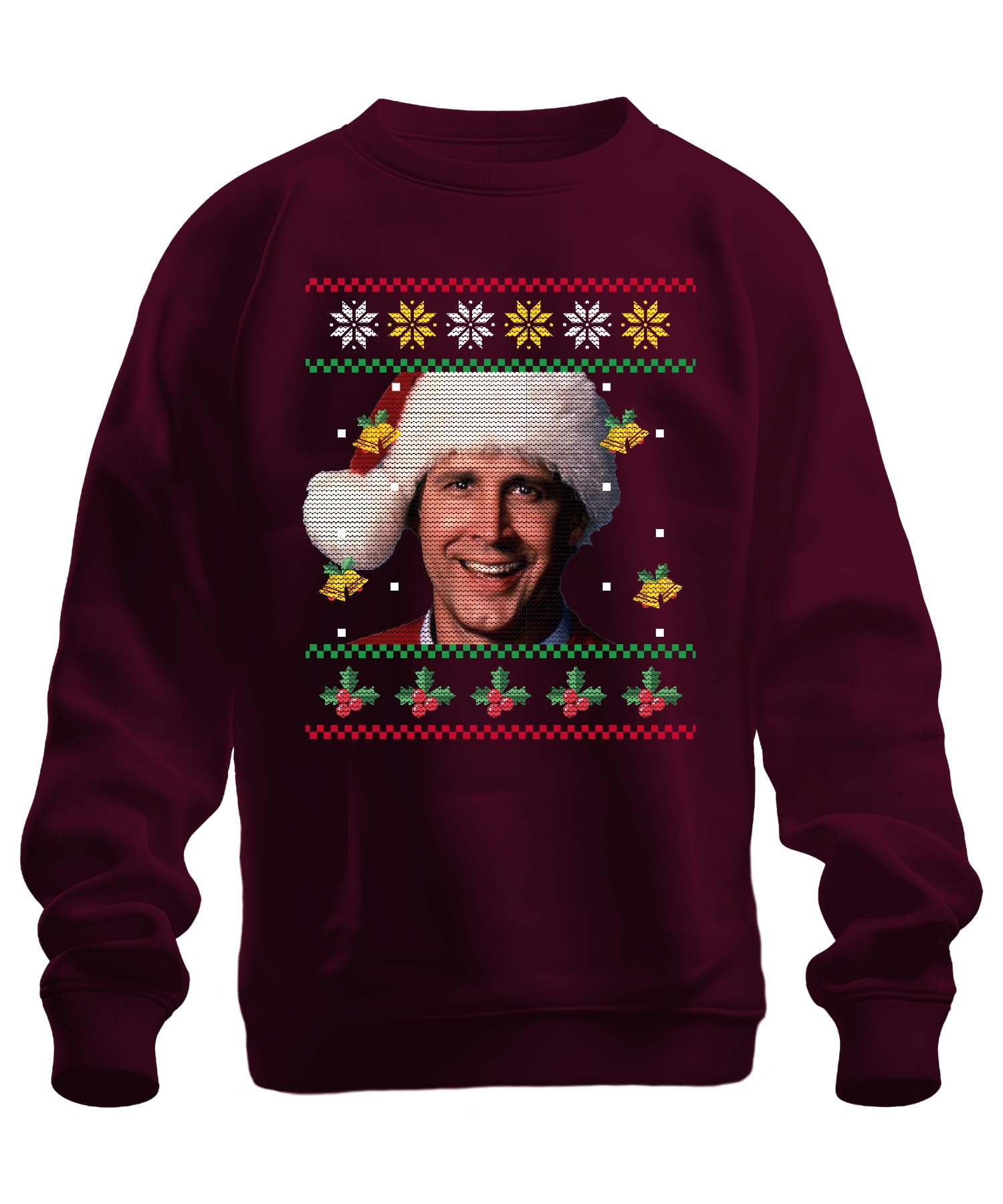 Printera Men's Burgundy Clark Beautiful Gift At The Griswolds - Ugly Christmas Sweater Christmas Unisex Jumper, Xl