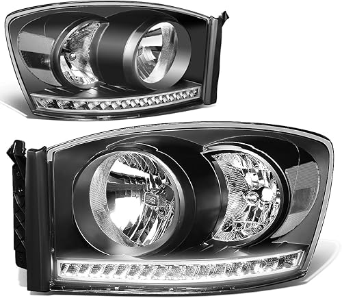 Miniatura 10 de DNA MOTORING HL-LED-RM06-CH-CL1 - Juego de lámparas LED DRL para faros delanteros compatibles con Dodge Ram 150006-09 Dodge Ram 2500 3500 06-08,