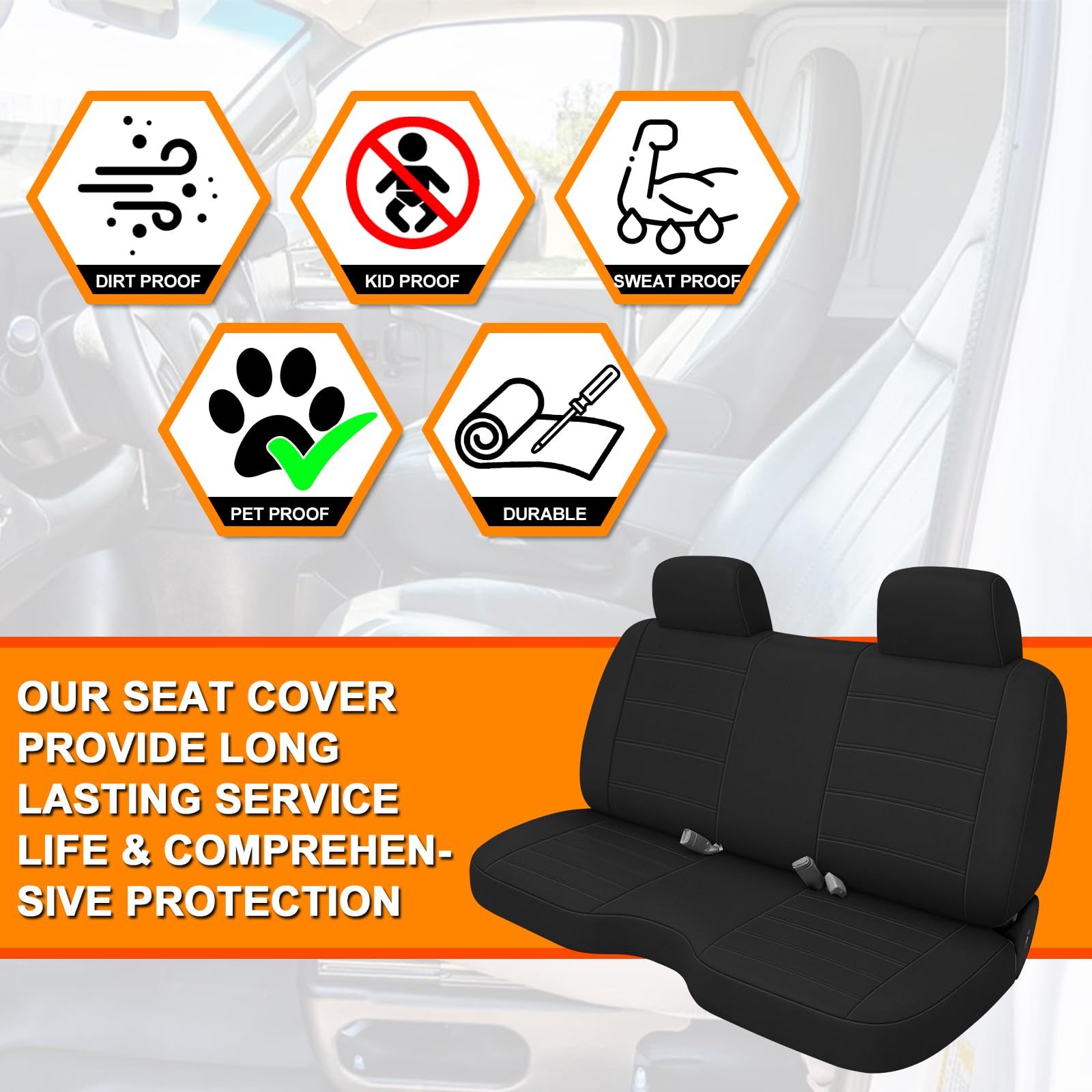 Amazon.com: Kistrba Front Bench Seat Cover Replacement for 1990