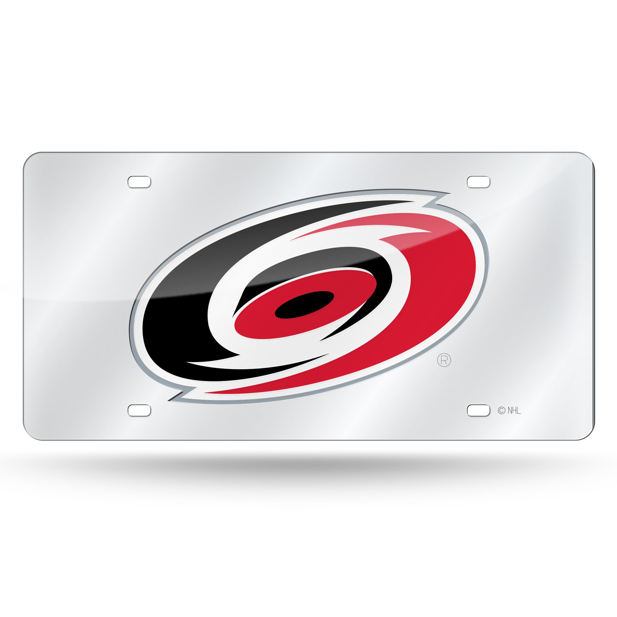 Rico Industries NHL Carolina Hurricanes Laser Inlaid Metal License Plate Tag, Silver, 6 x 12-inches