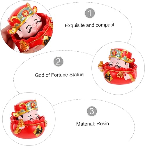 Miniatura 2 de NOLITOY God of Wealth Ornament Sculpture Chinese Style Resin