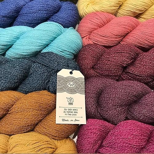 Miniatura 6 de Amano Awa - Hilo (3.5 onzas328 yardasmadeja), hilo de mezcla de algodón de alpaca, hilo de punto suave para suéter, chal, bufanda, sombrero,