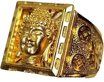 Buddha Face Ring - Buddhist finger band - For Man - Copper - By Creedjoul