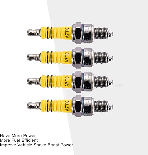 Miniatura 4 de GOOFIT 4 piezas de bujías Racing A7TC de alto rendimiento de repuesto para motocicleta de 50 cc, 70 cc, 90 cc, 110 cc, 125 cc, 140 cc, 150 cc, Pit