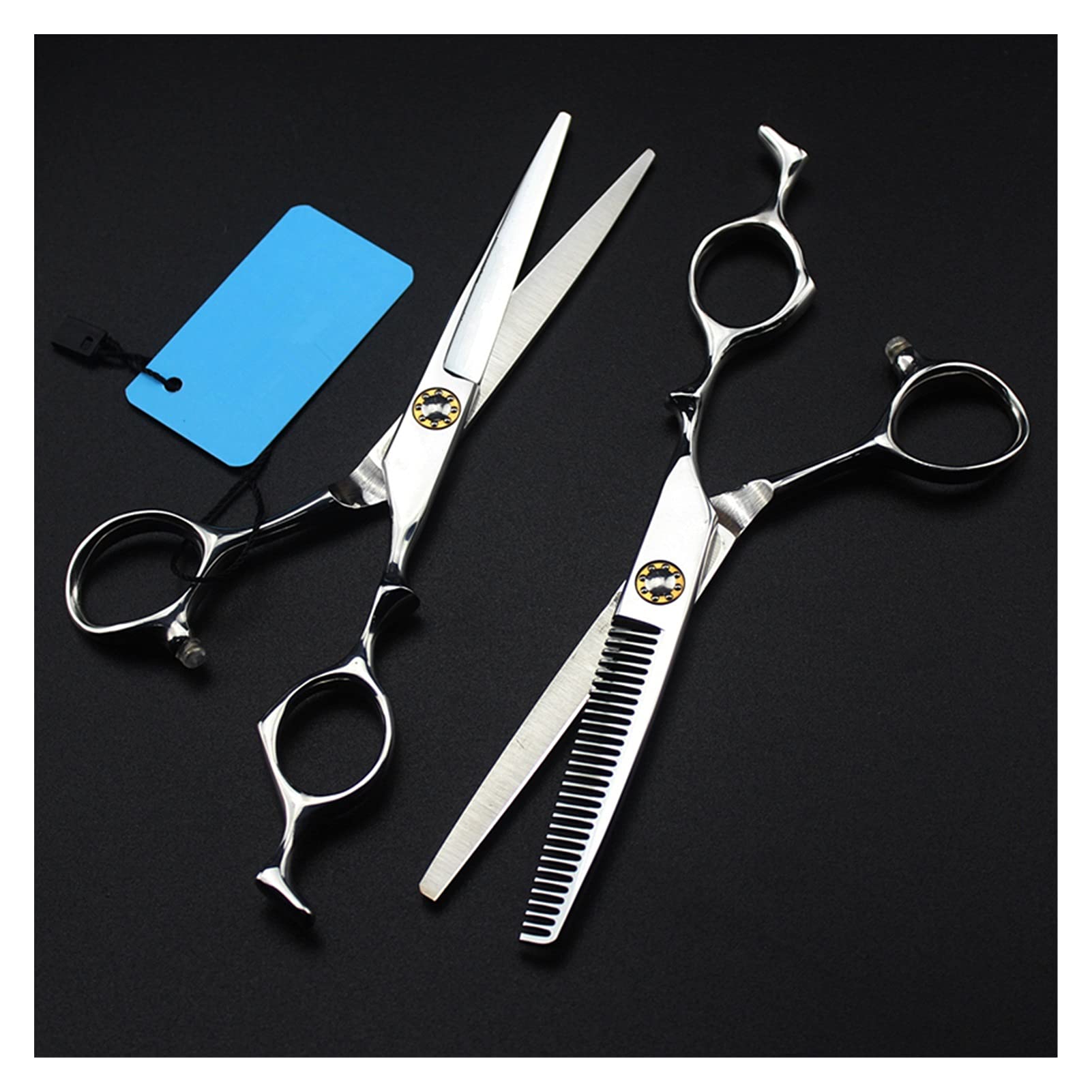 Forbici per tagliare i capelli Forbici per tagliare i capelli in acciaio da 6 pollici, Forbici d'argento con cuscinetti da 6 pollici, Forbici da parrucchiere, Forbici da parrucchiere Kit per tagliar