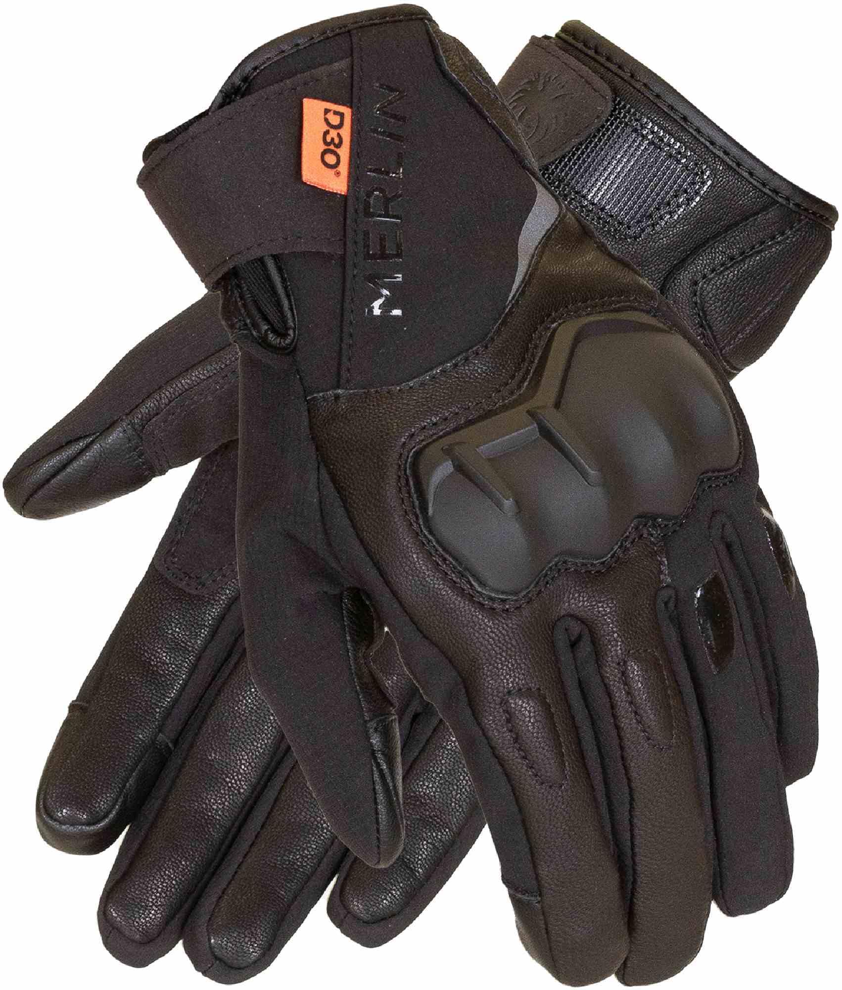 Merlin Denali D3O wasserdichte Motorrad Handschuhe, czarny/szary, S