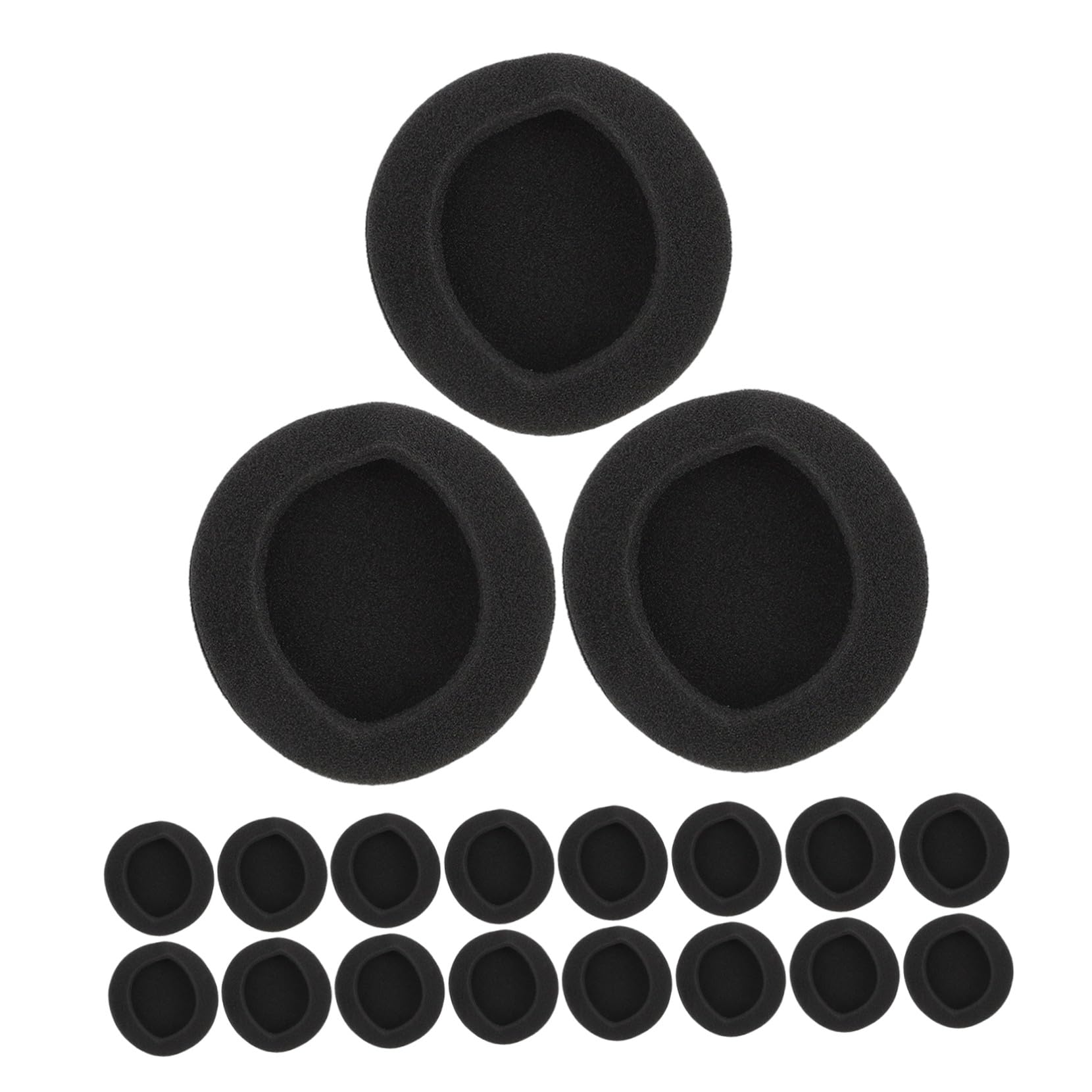 Mikinona 24 Pièces Remplacement des Coussinets d'oreille Pads à Éponge du Casque Coussinets Casque Couvoirs D'éponge du Coussin De Black