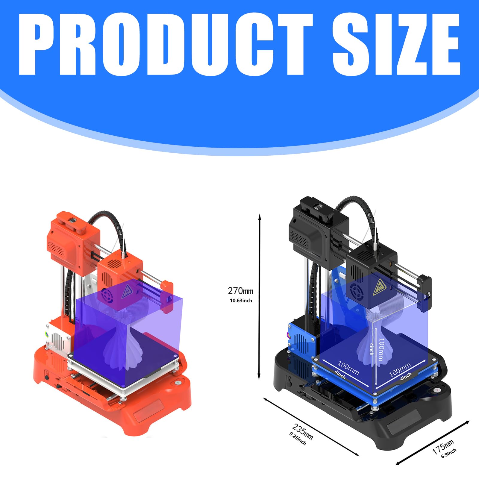Kompakte 3D Druckmaschine, 3D Drucker, ideal für Einsteiger, kompatibel für 1, 75 mm Filamente, 1-Tasten Druck