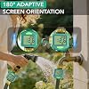 Medidor de flujo de agua con pantalla giratoria de 180°, precisión ±5%, entrada de latón | Medidor de agua impermeable con LCD para manguera de jardín exterior, RV e irrigación, riego de césped, mide galones/litros 5