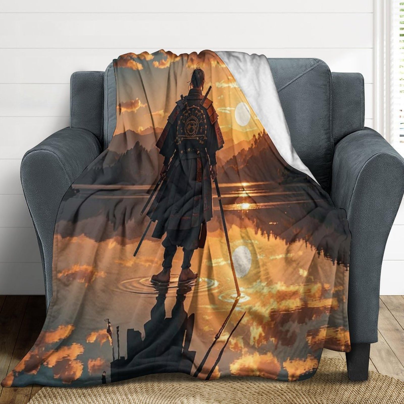 Couverture réfléchissante guerrière lit douce flanelle canapé camping 127x152