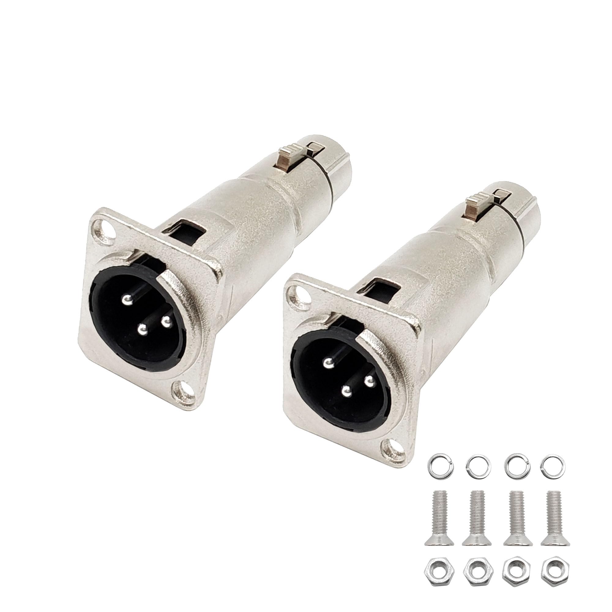 Photo 1 of Voluty Tek 3PIN D Patch Panel Mount XLR Male to XLR Female Feed/Pass Thru Adapter Connector 2pcs
