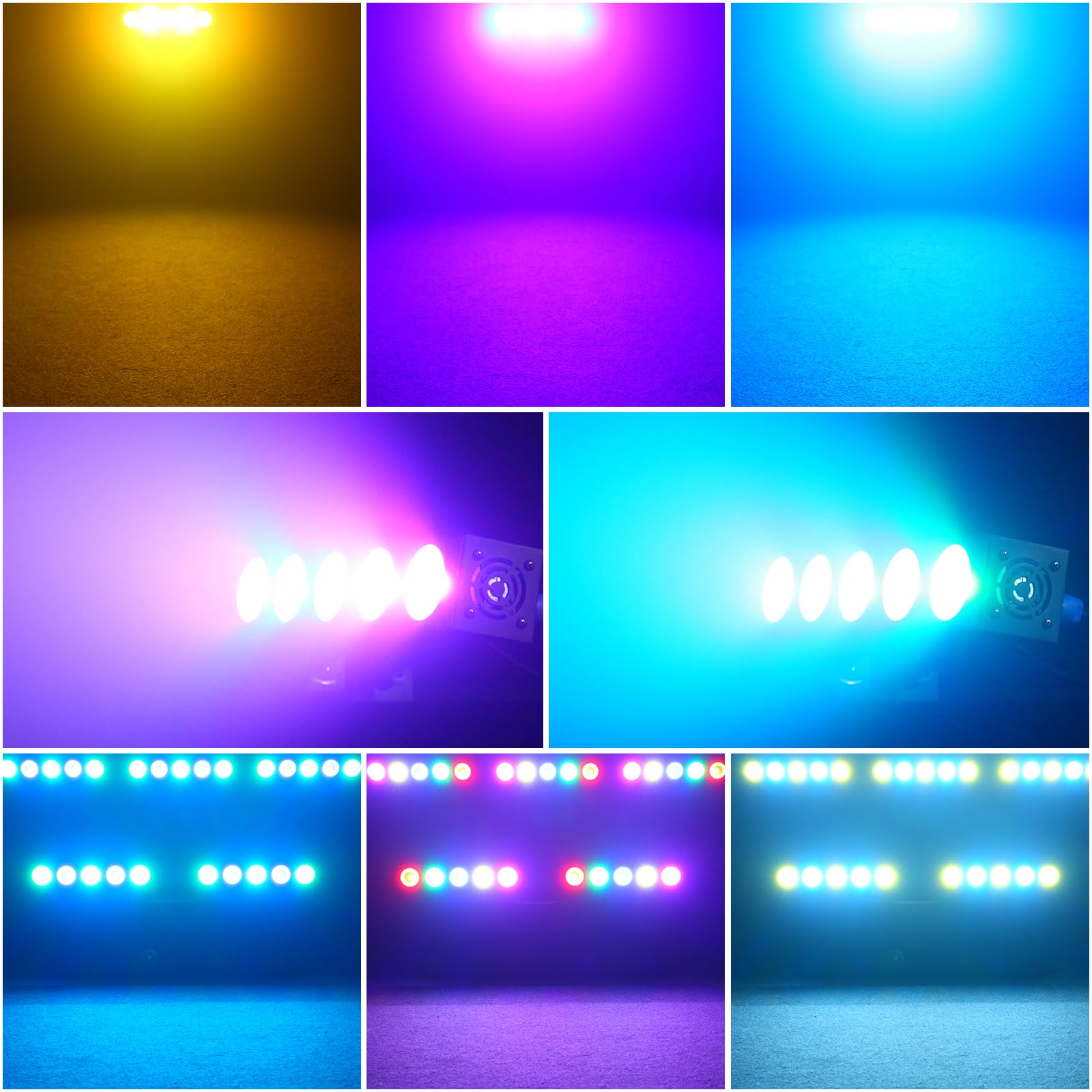 Barra Luminosa Wallwasher 60W, 5 PCS 4-in-1 RGBW COB LED Luce di Festa DJ Luce, Wallwasher dmx Effetti per Discoteca, Nozze, Interni/Esterni, Halloween DJ, 2 pezzo