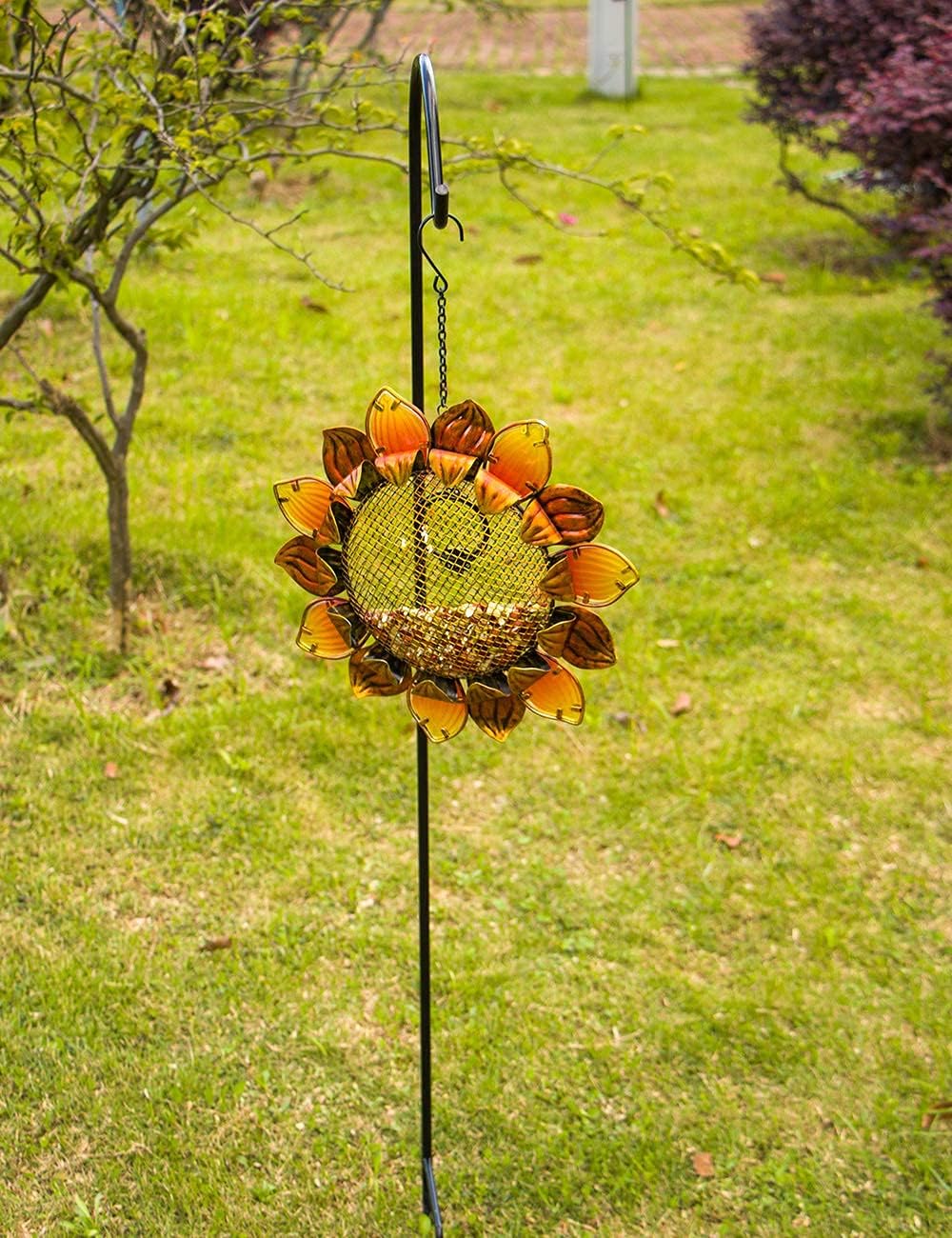 MUMTOP Wild Bird Feeders 14" Metal Sunflower Outdoor Bird Breeders Can Hang in Patio Garden Trees with Hook