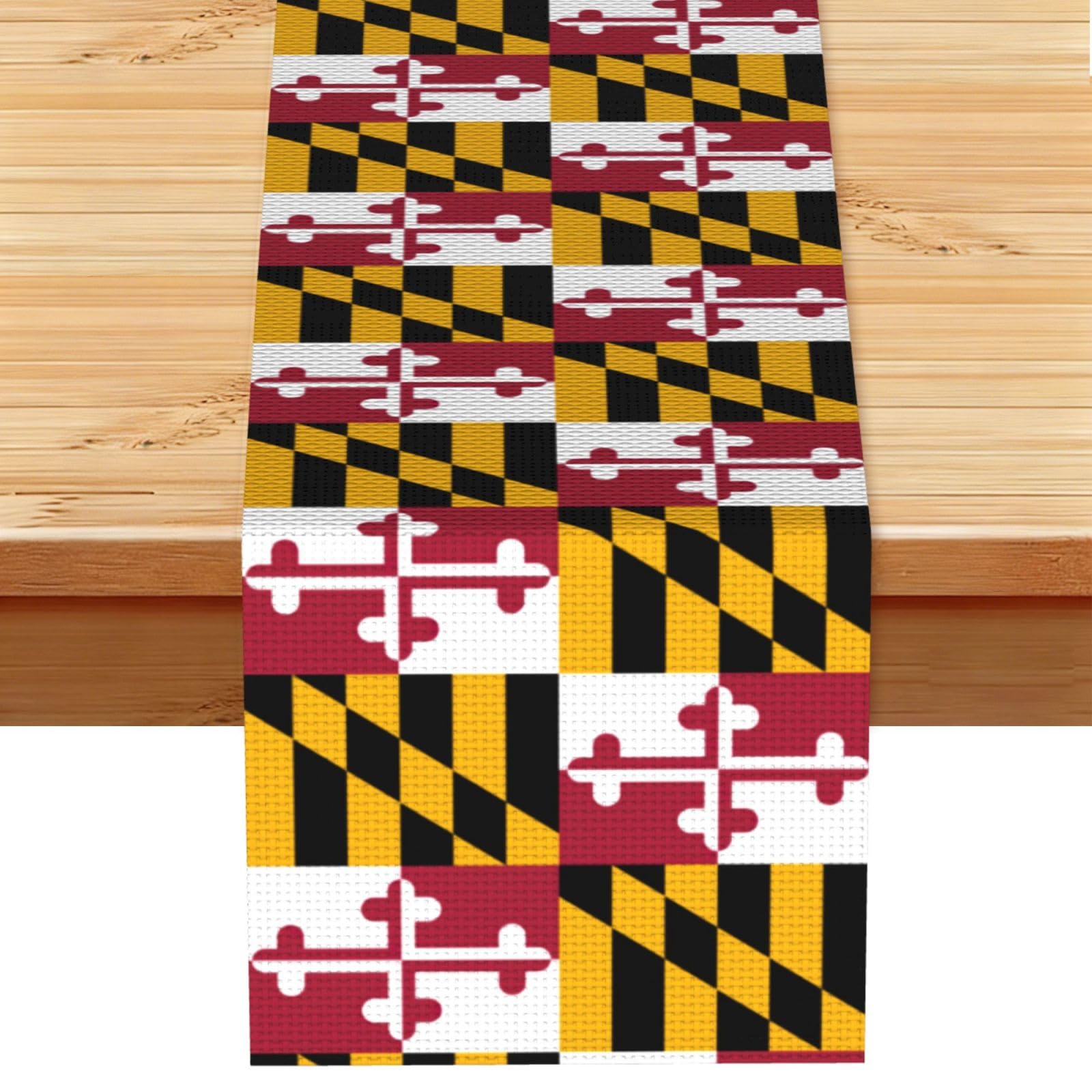 Maryland State Flag Multi Purpose Table Runner for Home Decor, Printed Table Cloth for Kitchen Table, Countertops & Dining Area