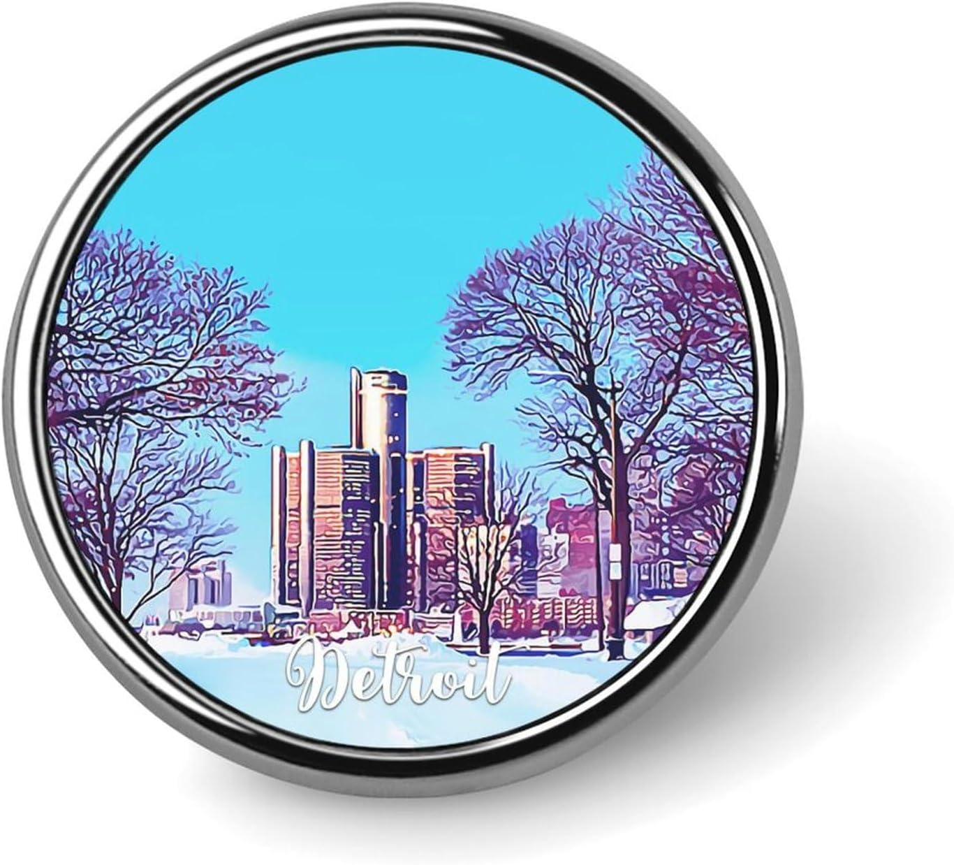 Enamel Pins Pieces Detroit Landscape Brooch Pins Travel Gift City State Hat Pins City Scene City Souvenir Button Pins Artistic Landmark Hometown Cute Cool Pins For Jackets Clothes