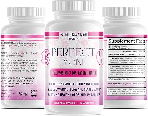 Miniatura 4 de Perfect Yoni - Probióticos vaginales femeninos, 60 cápsulas de probióticos para mujeres con Lactobacillus Acidophilus y Lactobacillus Gasseri,