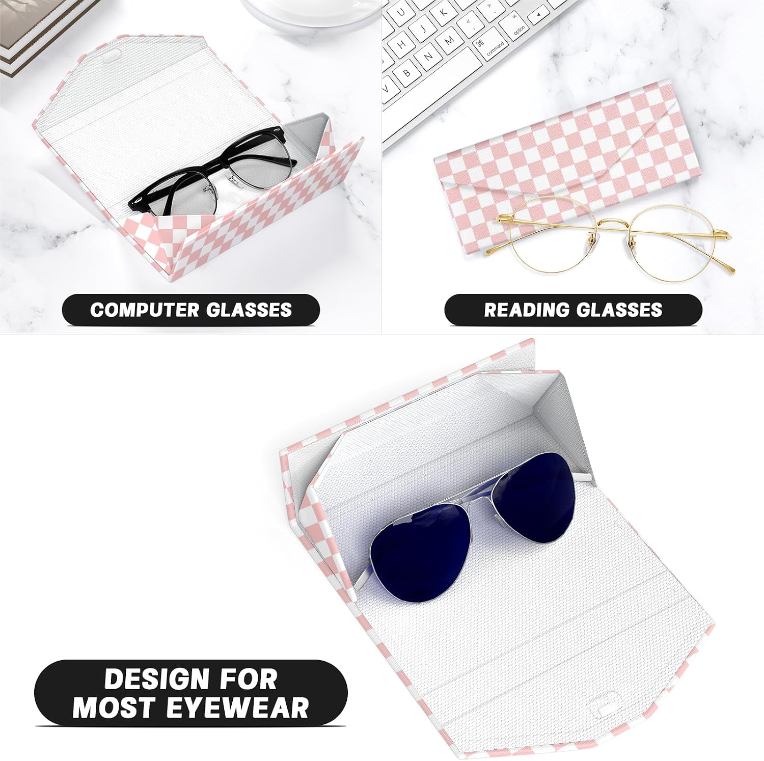 Sunglasses Case, Foldable Glasses Case, Magnetic Hard Shell Folding Holder image 4