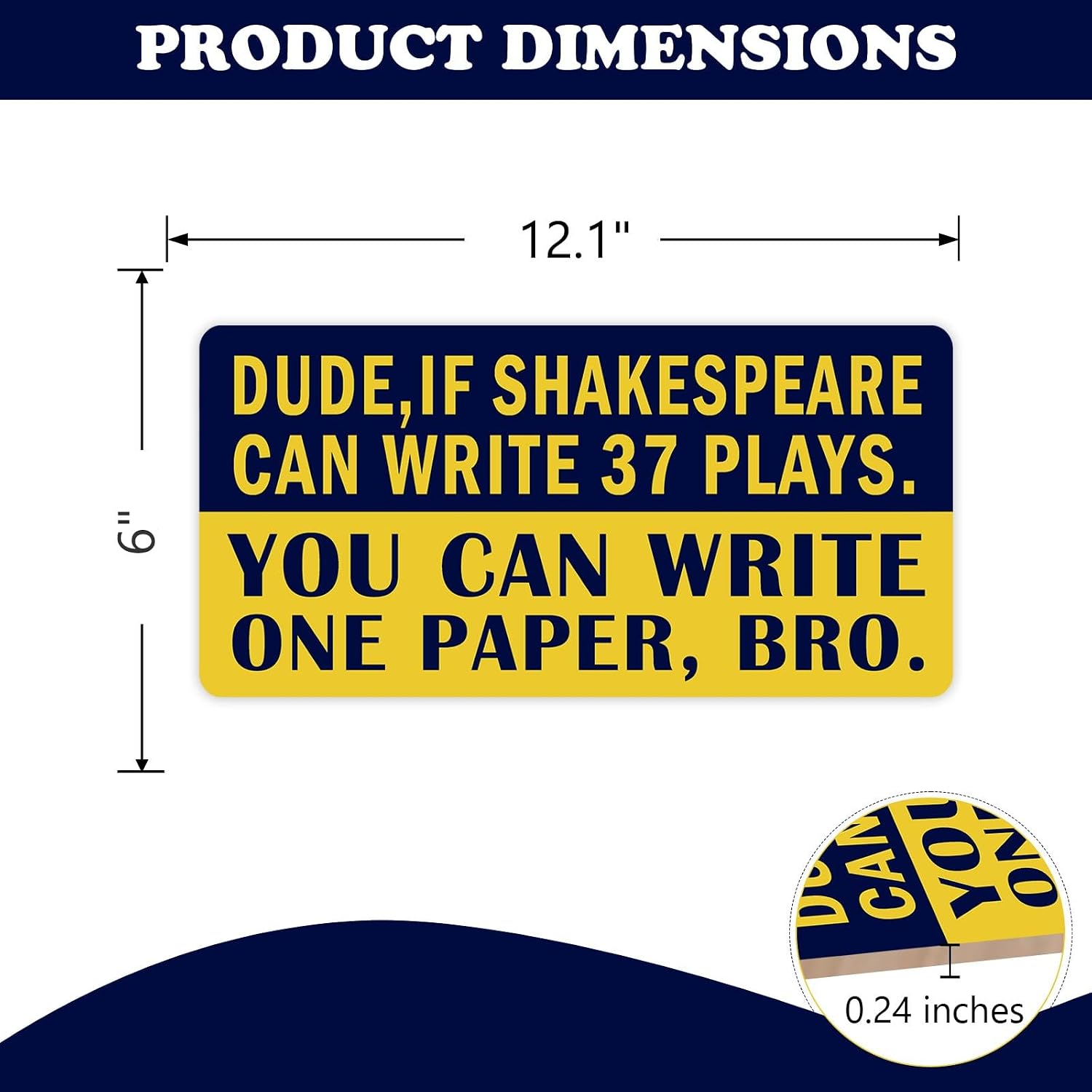 Funny Student Teacher Gifts Front Door Sign, Humorous If | Shakespeare Can Write 37 Plays You Can Write One Paper Wood Plaque Hanger, Motivational College Dorm Classroom Wooden Wreath