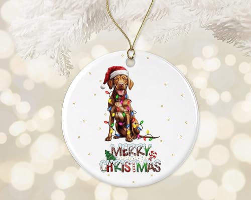 Miniatura 1 de Vizsla - Adorno Vizsla de Feliz Navidad, regalo de adopción de perro, adorno de Vizsla para la primera Navidad, adornos conmemorativos para perros,