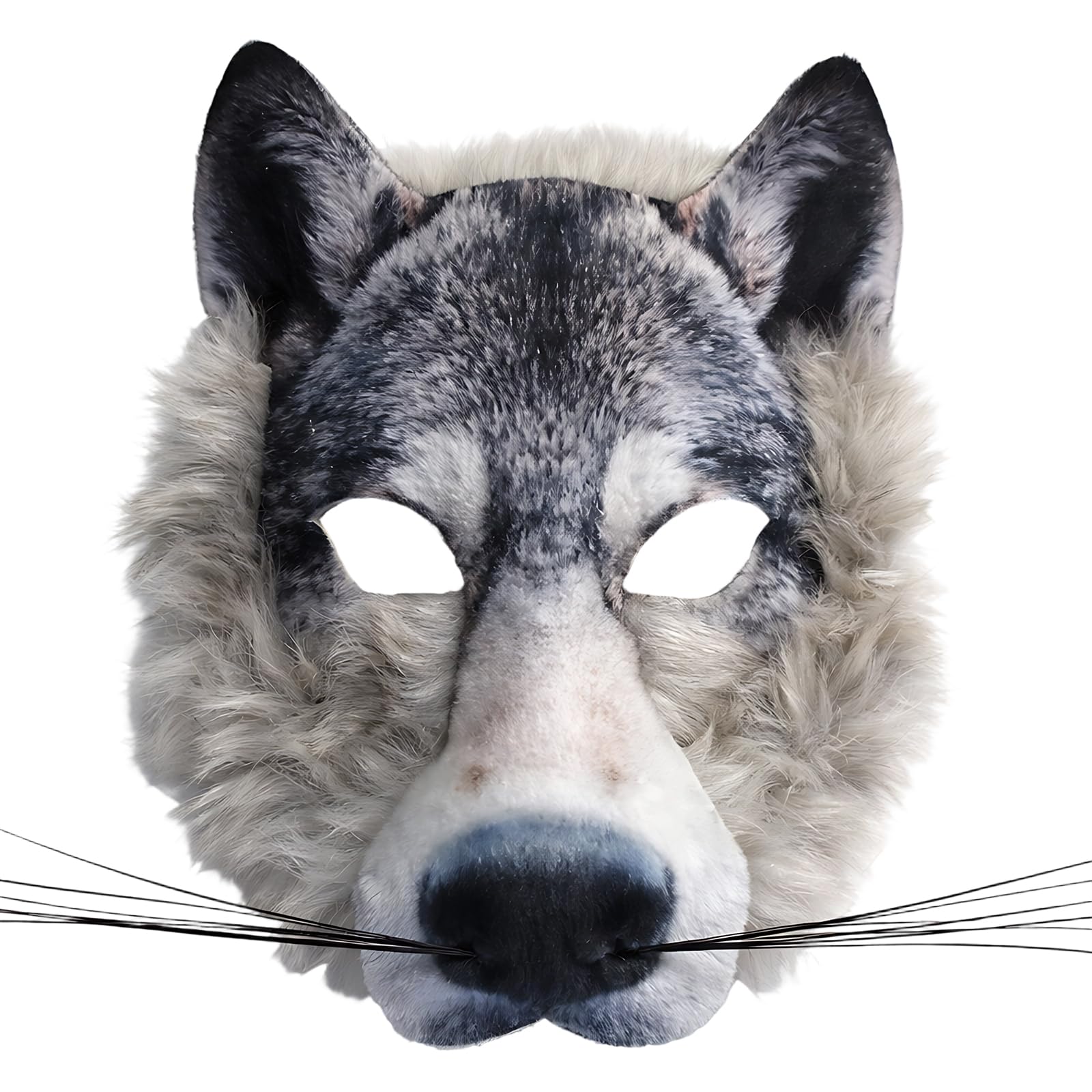 TUBAWD Wolf Mask, Furry Animal Mask Accessory for Cosplay and Halloween Parties, Plush Werewolf Design,Costume Enthusiasts and Themed Events