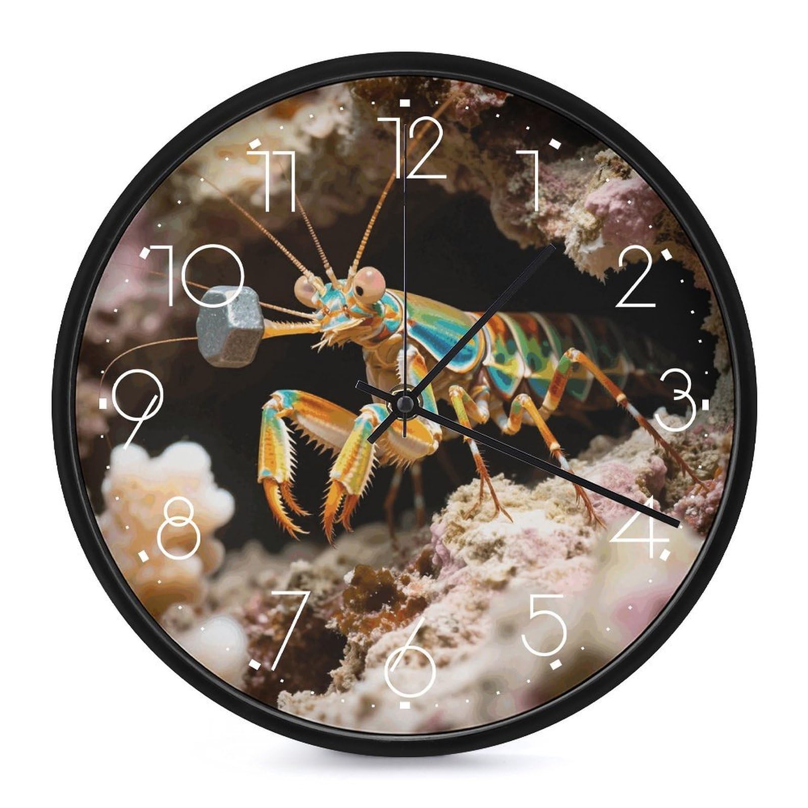Horloge murale silencieuse sans tic-tac à grands chiffres Mantis