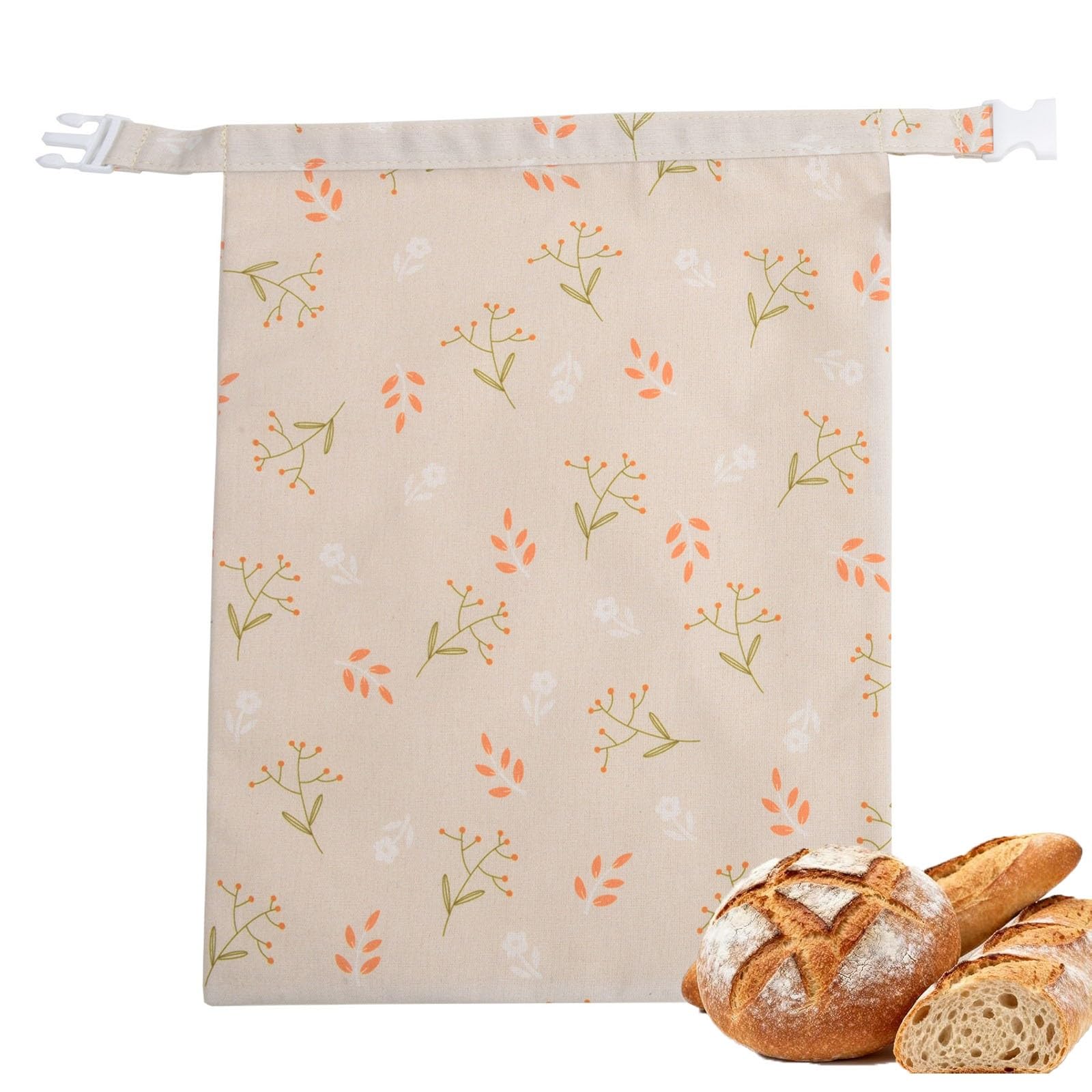 SQOYEI Homemade Linen Beeswax Bread Bag Refrigerated Fresh Keeping Sourdough Bread Bags Reusable Bread Storage Bags Portable for Schools