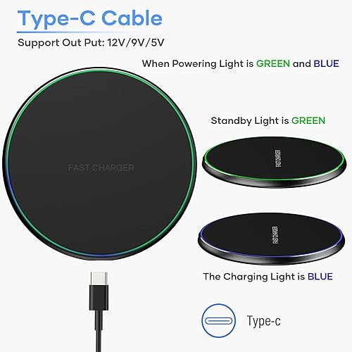 Miniatura 5 de Cargador inalámbrico, almohadilla de carga inalámbrica compatible con iPhone 16 15 14 13 12 11 Pro Max, alfombrilla de carga inalámbrica rápida de