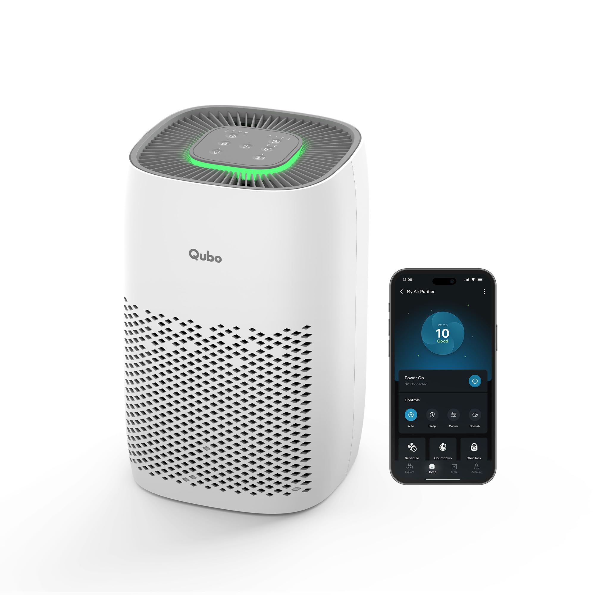 Qubo Smart Air Purifier for Home Q200, From Hero Group, Up To 200 Sqft, Removes 99.99% Allergens, App & Voice Control, Filter Life 9000 Hrs, True HEPA H13 Filter, Energy Saving White-image-16