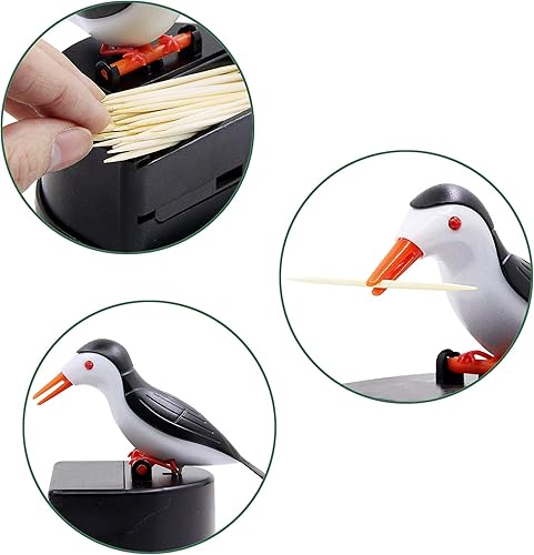 Miniatura 5 de Little bird toothpick dispenser, creative push-type toothpick bird dispenser, toothpick holder. (black)